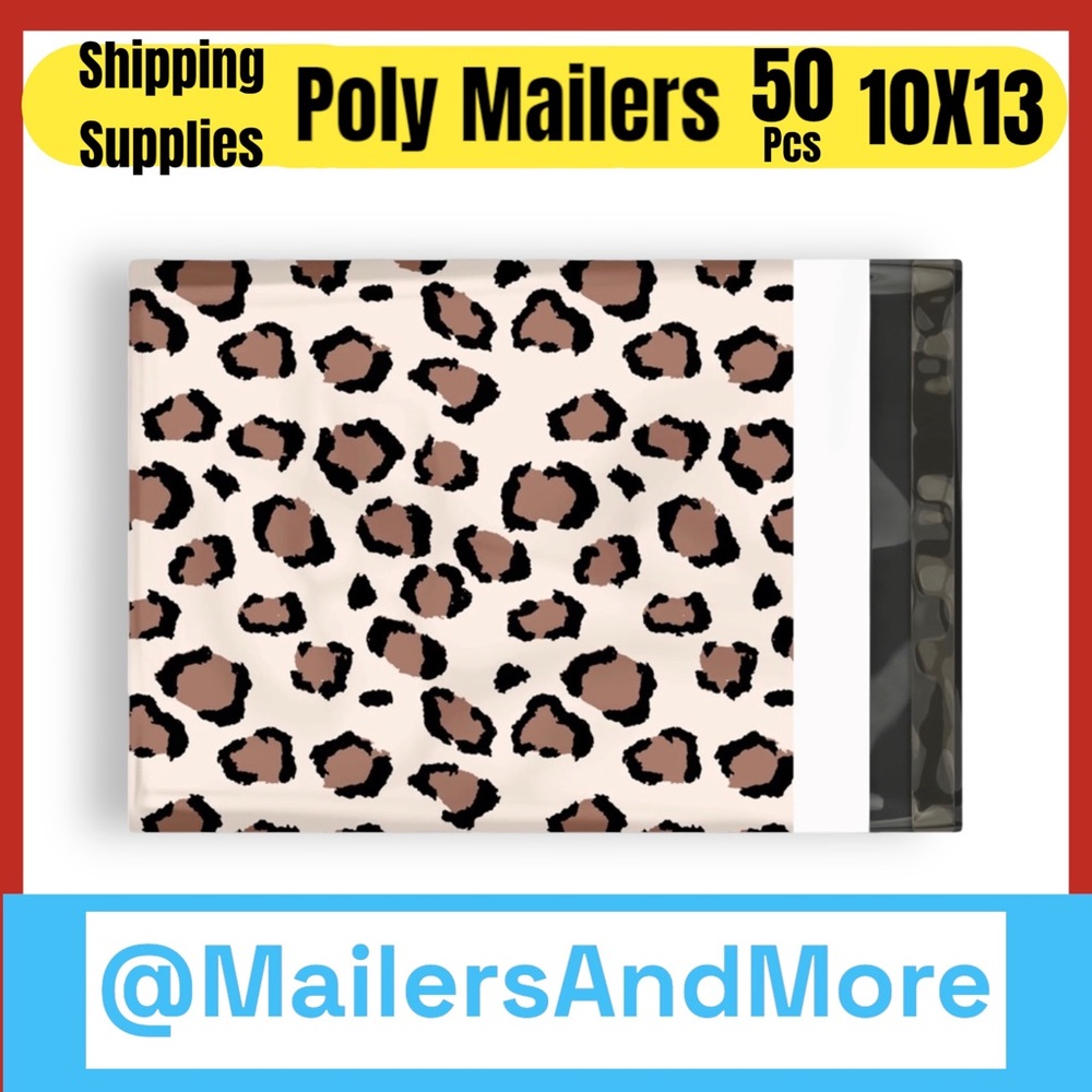 50 10X13 Poly Mailers Leopard Spots Print Shipping Envelopes Bags PRICE IS FIRM